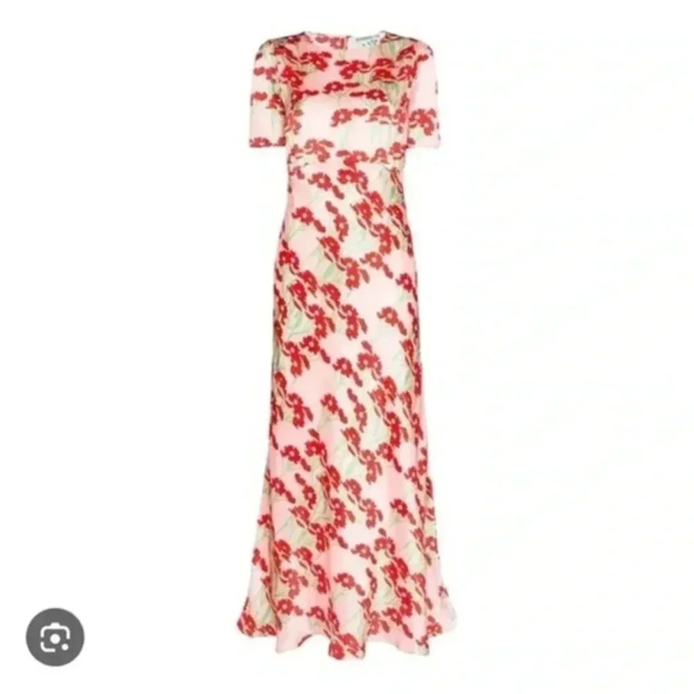 BERNADETTE Jane  floral silk maxi dress size 38/6